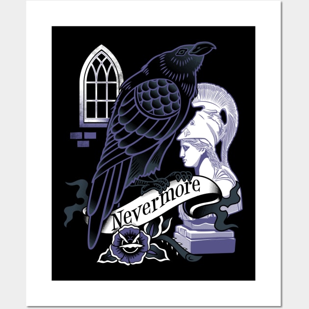 Nevermore - Goth - Edgar Allan Poe - Raven - Horror Wall Art by Nemons